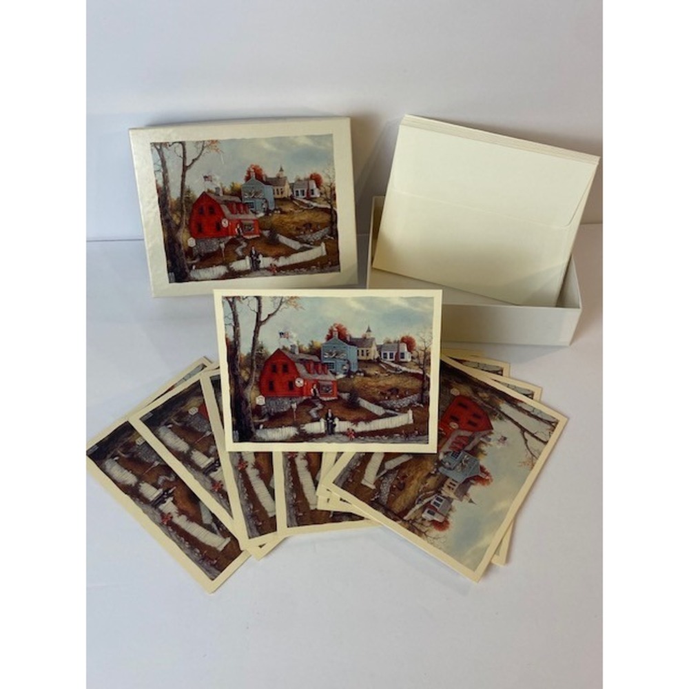 Lang Deluxe Notecards Autumn Bounty Linda Nelson Stocks Folk Art Box Set of 10